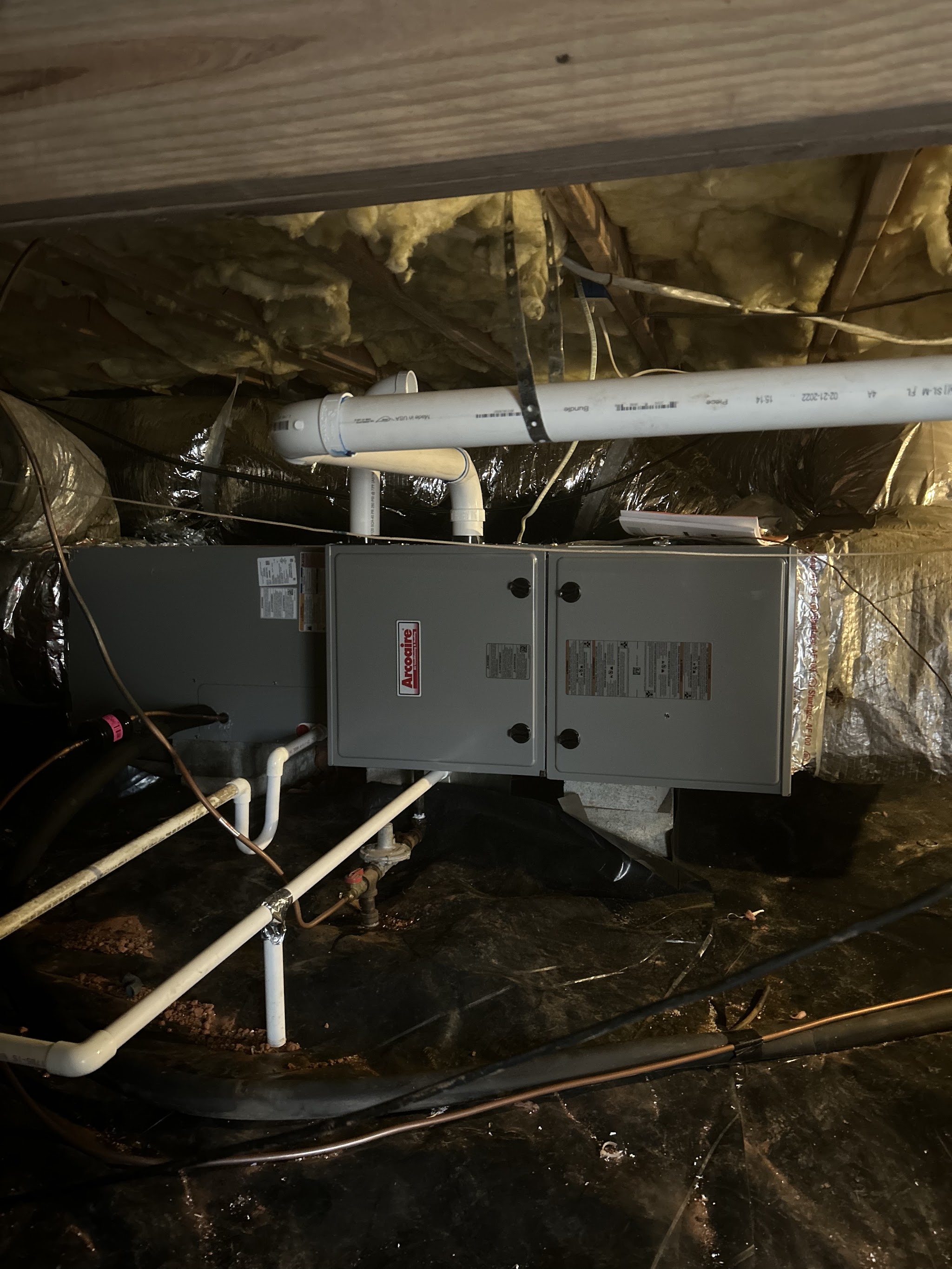 Furnace installed in a crawlspace